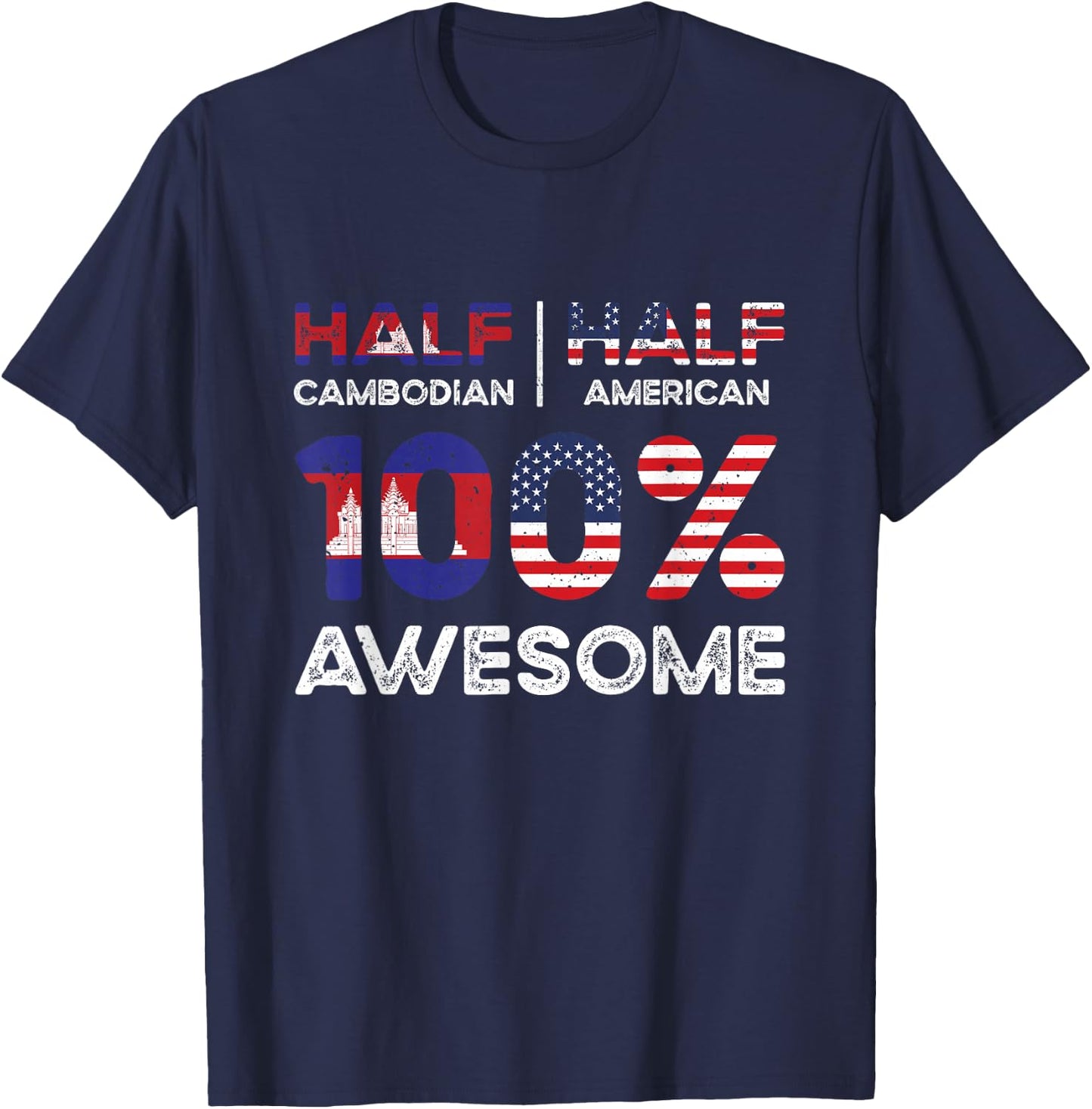 Cambodian American Patriot USA Grown Cambodia US Flag T-Shirt - T-Shirt | Navy