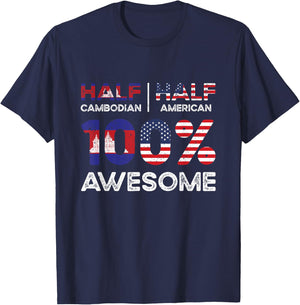 Cambodian American Patriot USA Grown Cambodia US Flag T-Shirt - T-Shirt | Navy