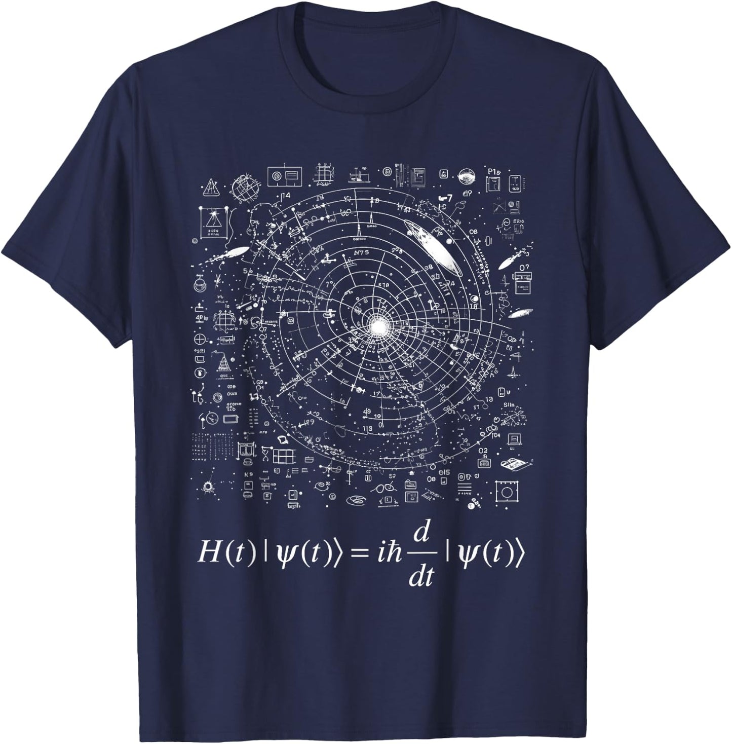Schrödinger Equation Quantum Mechanics Theoretical Physics T-Shirt - T-Shirt | Navy