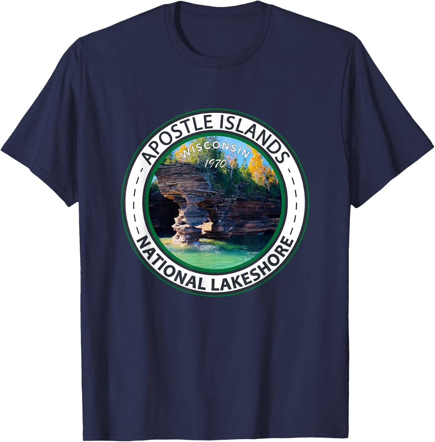 Apostle Islands National Lakeshore Wisconsin Vintage T-Shirt - T-Shirt | Navy