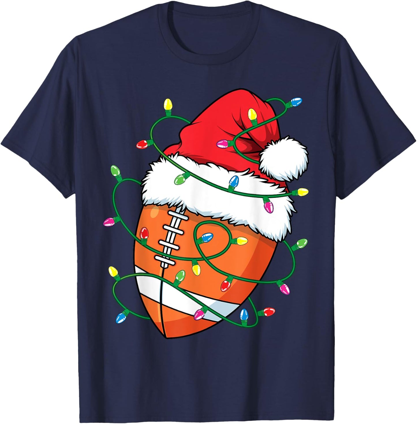 Santa Sports Design Boys Christmas Football Player T-Shirt - T-Shirt | Navy