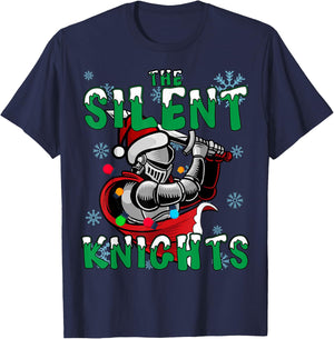 Christmas Run 5K Silent Knights Holiday Team Running Outfit T-Shirt - T-Shirt | Navy