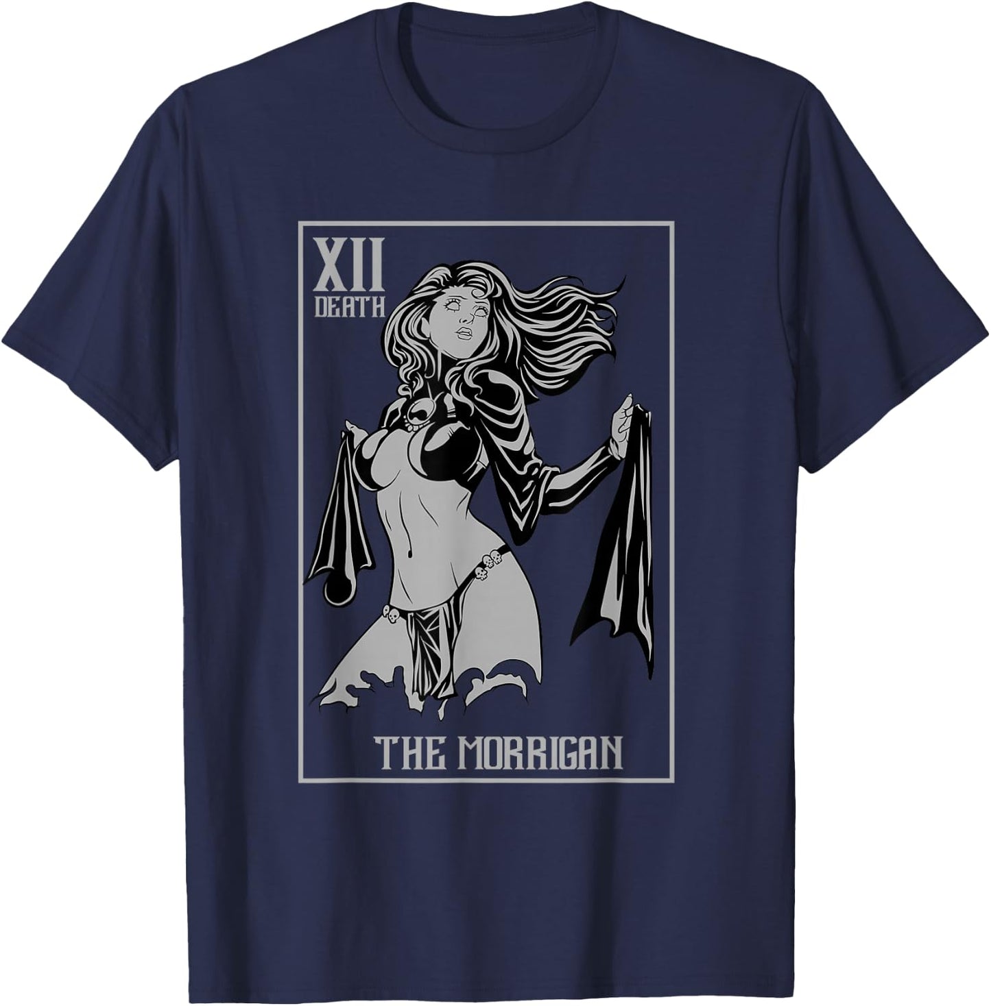 The Morrigan Celtic Goddess Witch Tarot Card Ireland Pagan T-Shirt - T-Shirt | Navy