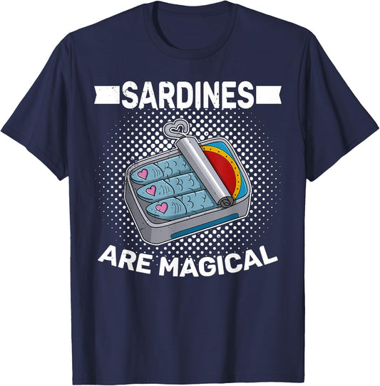 Sardine Anchy, Fish Food Can Fish Kitchen Ocean T-Shirt - T-Shirt | Navy