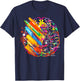 Colorful Brain Art Teacher Artist Painter Student T-Shirt - T-Shirt | Navy