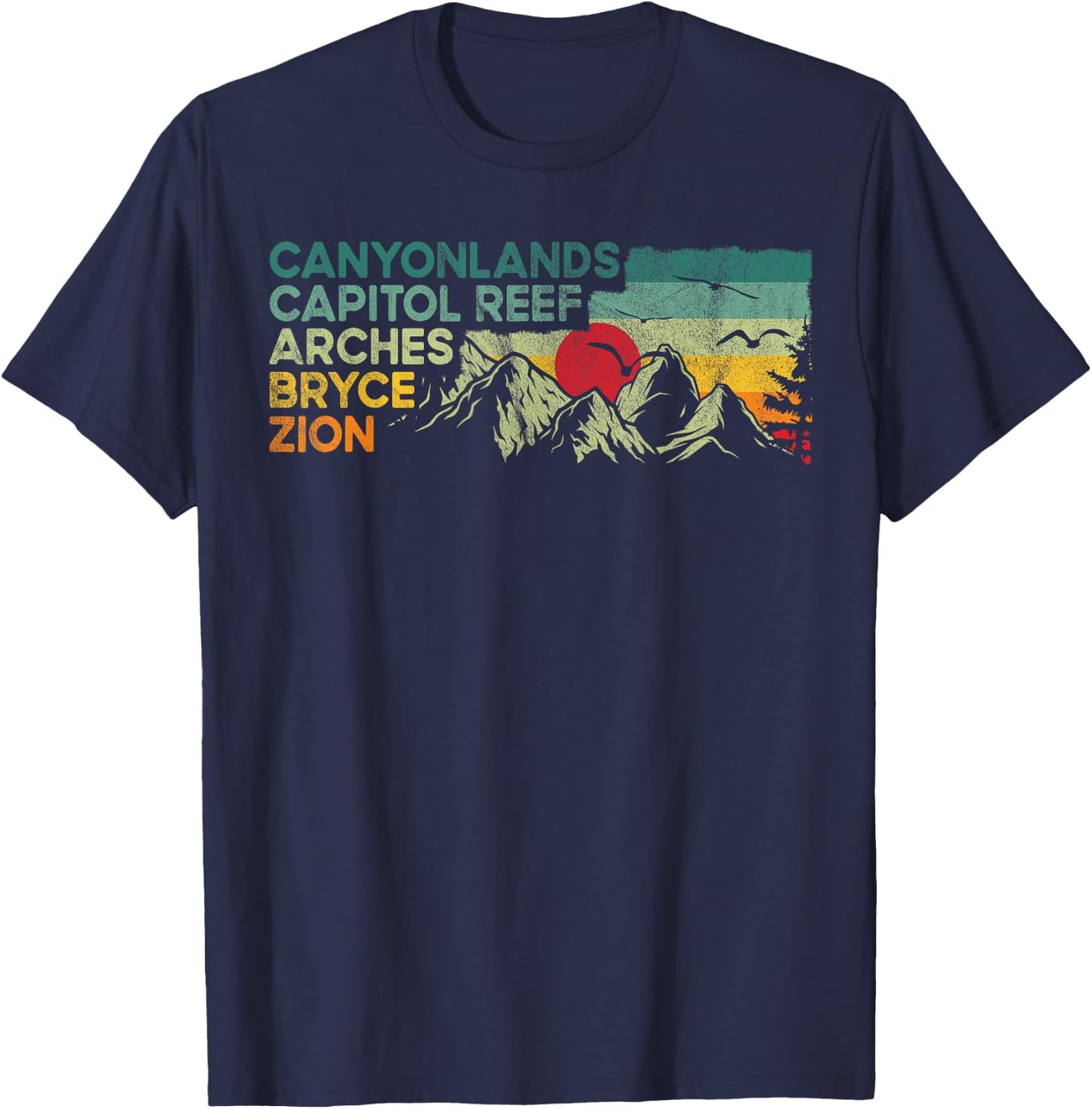 Vintage utah national parks Moab utah mighty five souvenir T-Shirt - T-Shirt | Navy