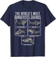 The world's most dangerous sharks vintage Shark Lover Ocean T-Shirt - T-Shirt | Navy