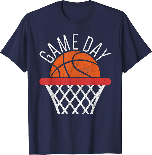 Game Day Basketball Lover Basketball Player Funny Basketball T-Shirt - T-Shirt | Navy
