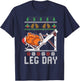 Ugly Christmas Sweater Dinner Workout leg day turkey T-Shirt - T-Shirt | Navy