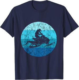 Snowcross Vintage Snowmobile Snow Machine Snowmobiling T-Shirt - T-Shirt | Navy