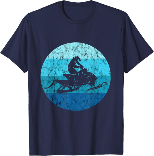 Snowcross Vintage Snowmobile Snow Machine Snowmobiling T-Shirt - T-Shirt | Navy