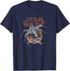 Star Wars Vintage X-Wing Fighter Distressed Battle Poster T-Shirt - T-Shirt | Navy