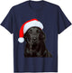 Cute Black Lab Santa Hat Image Christmas Dog Labrador Women Kids T-Shirt - T-Shirt | Navy