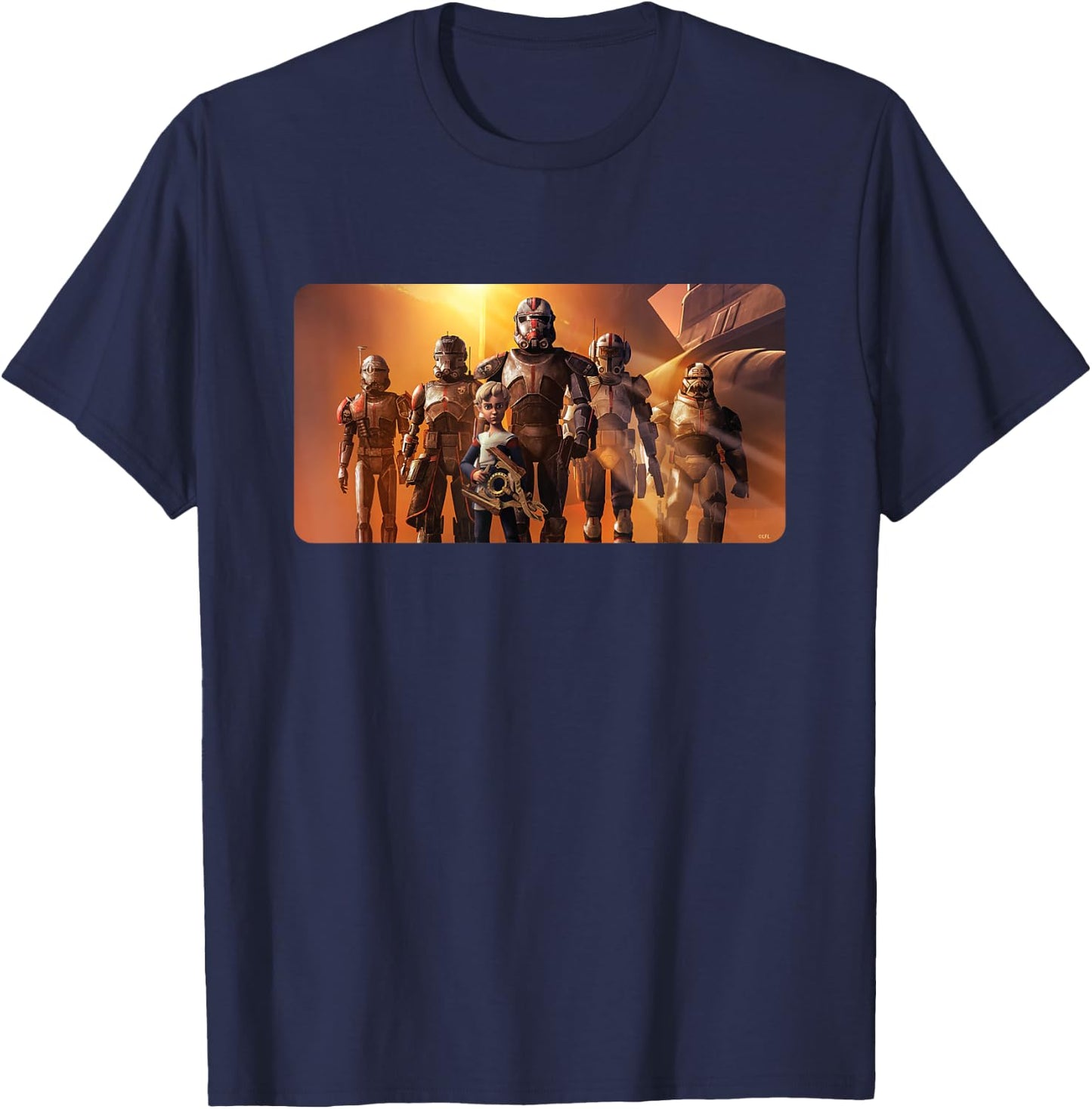 Star Wars The Bad Batch Clone Force 99 Team Sunset Lighting T-Shirt - T-Shirt | Navy