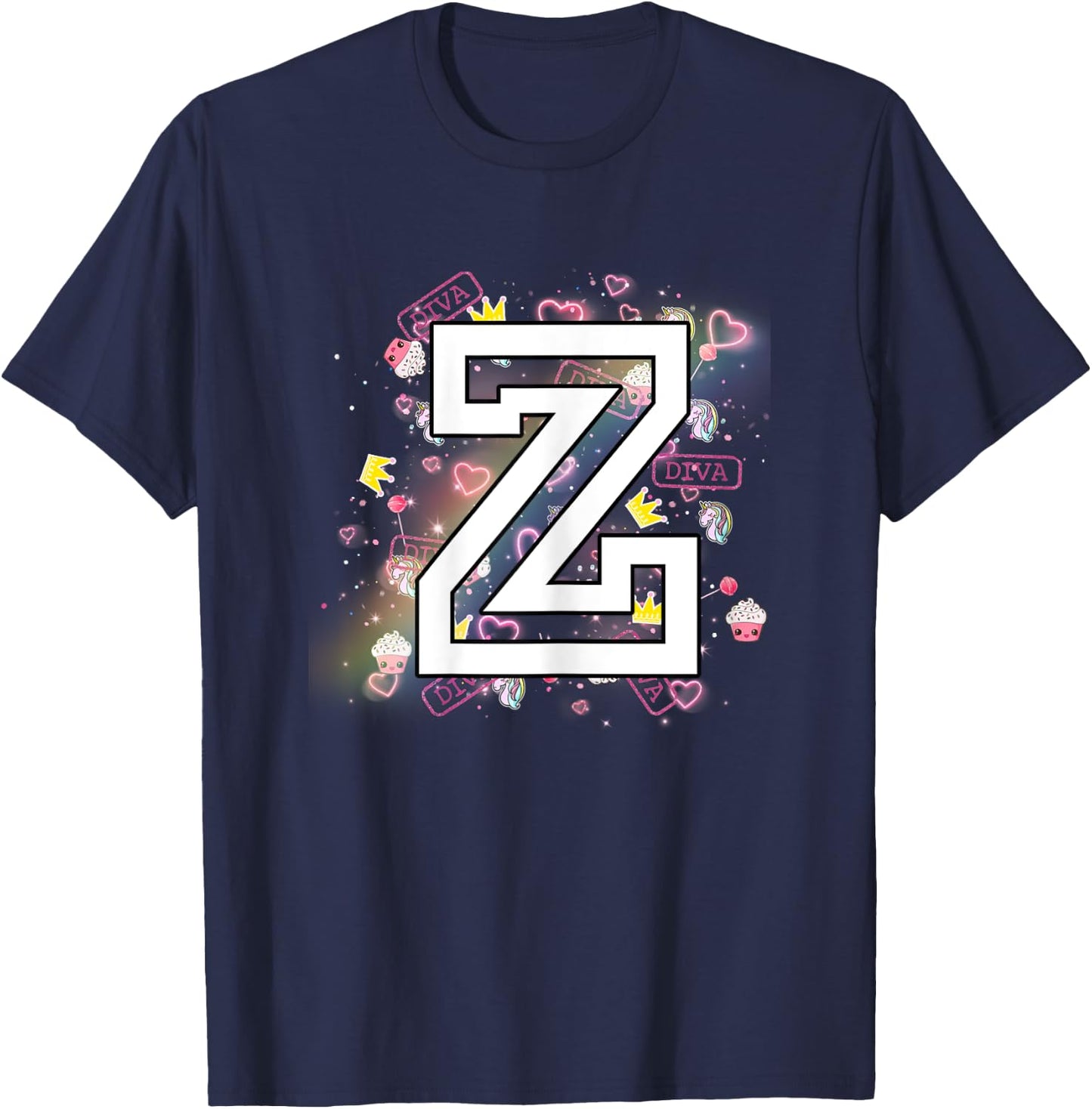 Kids Letter Z Clothing For a Girl Who's Name Starts With Z T-Shirt - T-Shirt | Navy