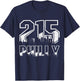 Philadelphia Pennsylvania Philly 215 Area Code Pride Skyline T-Shirt - T-Shirt | Navy