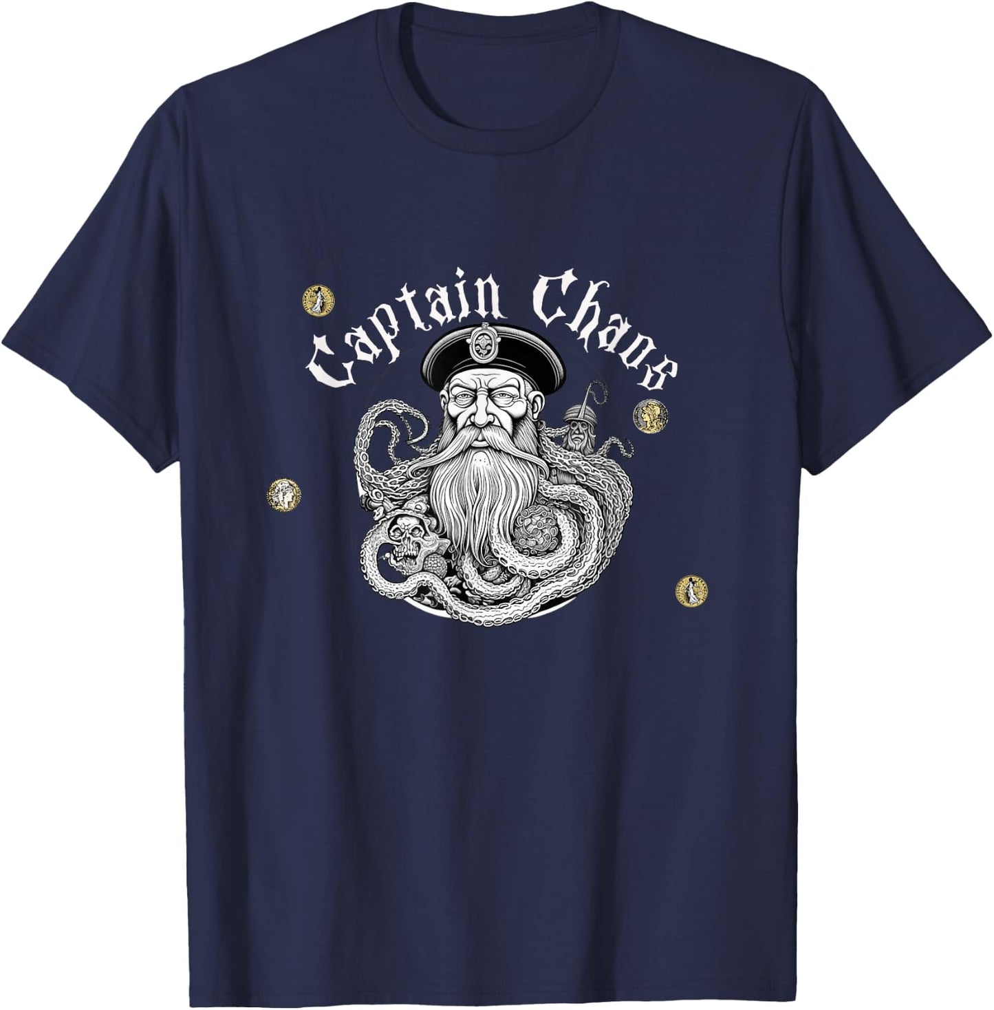 Retro Captain Chaos Casual Comfortable and Funny T-Shirt - T-Shirt | Navy