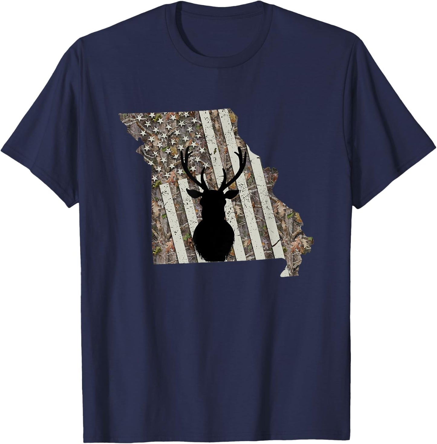 Missouri Whitetail Deer Hunting T-Shirt - T-Shirt | Navy