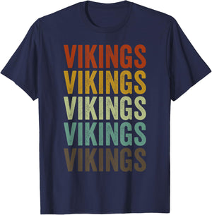 Vikings Retro T-Shirt - T-Shirt | Navy