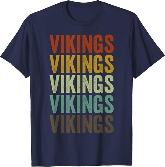 Vikings Retro T-Shirt - T-Shirt | Navy
