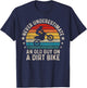 Never Underestimate An Old Guy on a Dirt Bike Funny Vintage T-Shirt - T-Shirt | Navy