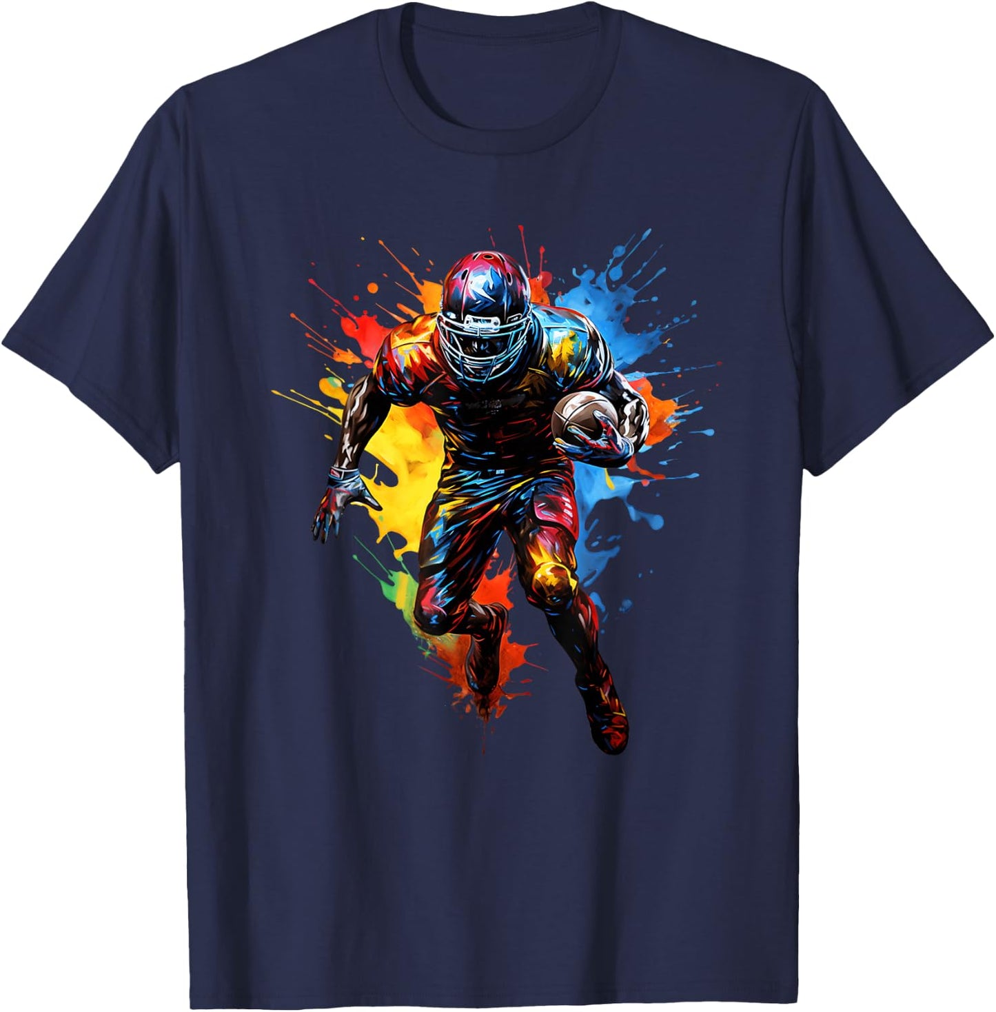 American Football Player Paint T-Shirt - T-Shirt | Navy