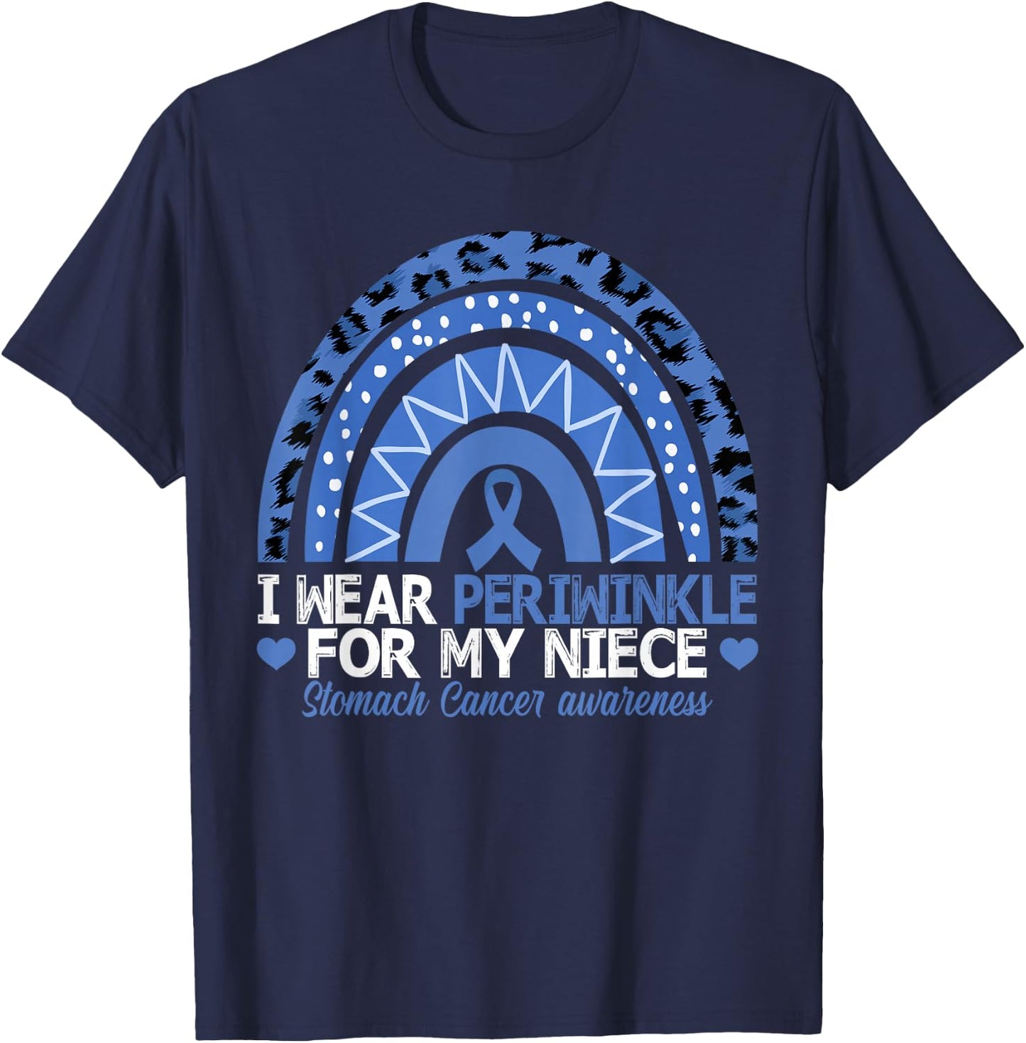 I Wear Periwinkle For My Niece Stomach Cancer Awareness T-Shirt - T-Shirt | Navy