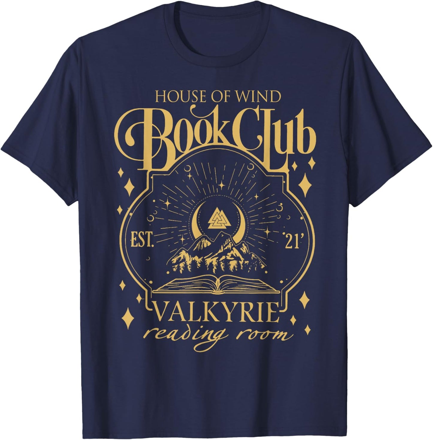 House Of Wind Book Club, Valkyrie Reading Room T-Shirt - T-Shirt | Navy
