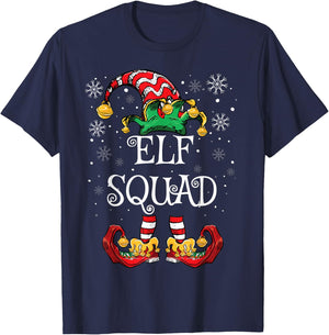 Elf Squad Christmas Family Matching Christmas T-Shirt - T-Shirt | Navy