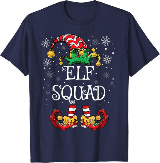 Elf Squad Christmas Family Matching Christmas T-Shirt - T-Shirt | Navy