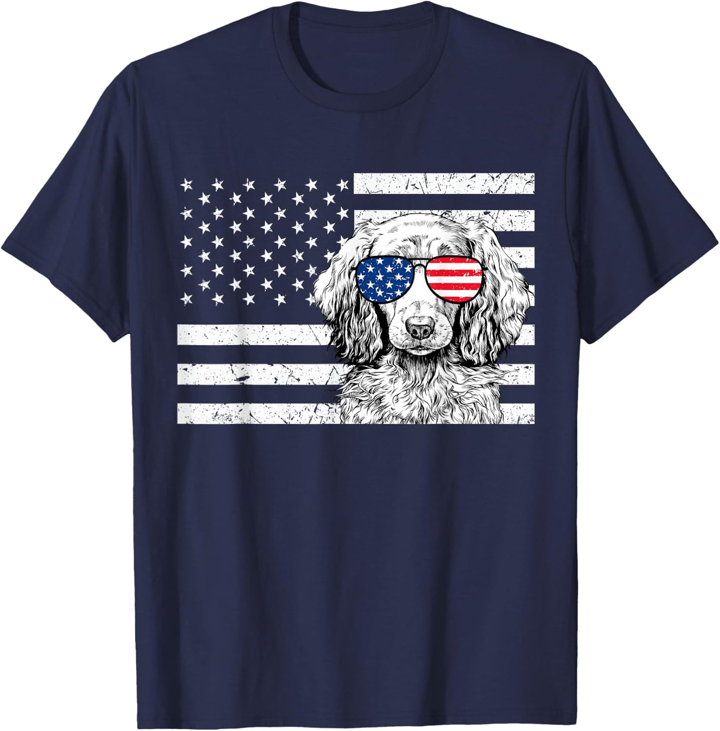 Dachshund Weiner Dog 4th of July US American Flag Patriotic T-Shirt - T-Shirt | Navy
