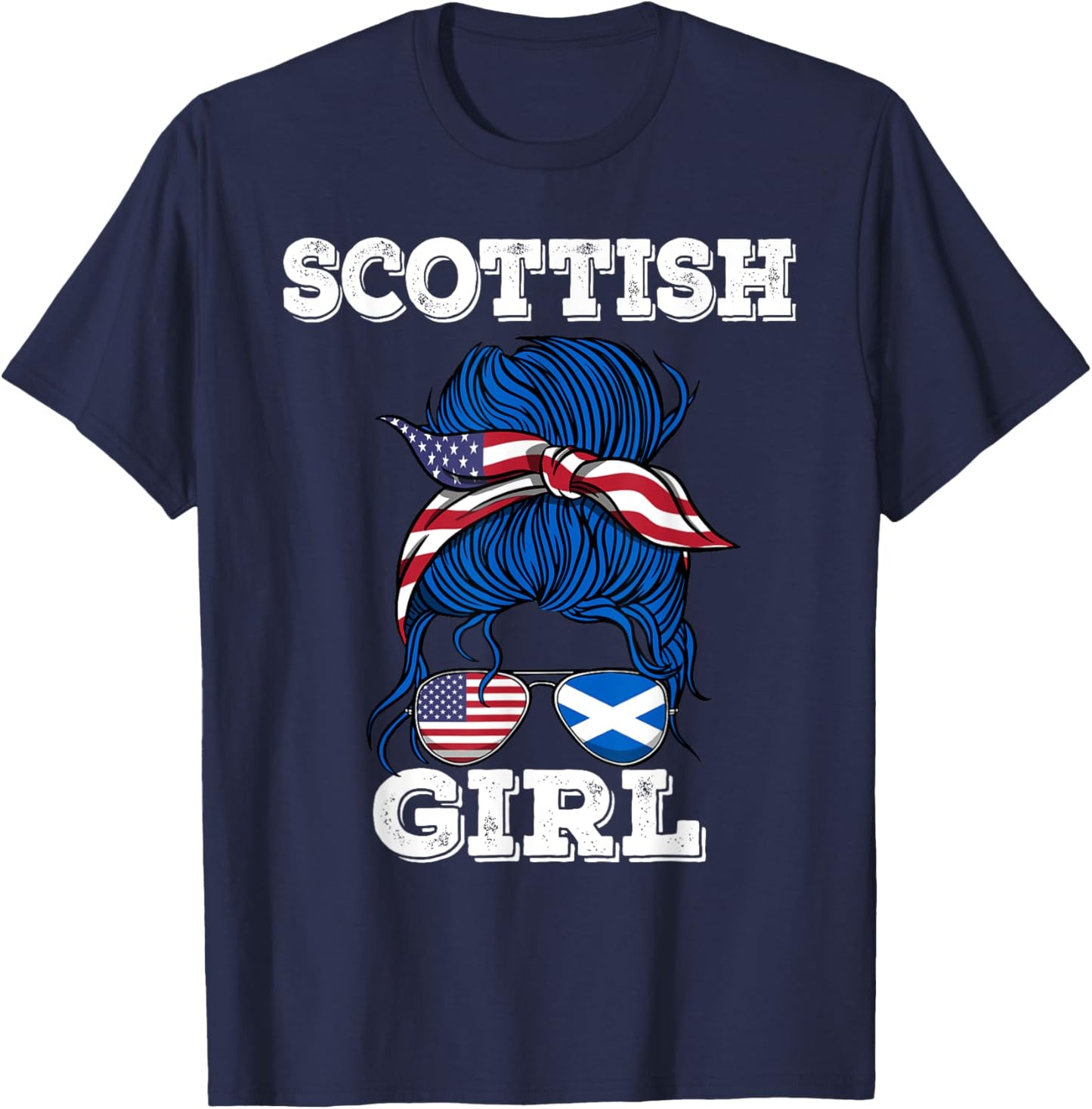 Scottish Girl Scotland Roots T-Shirt - T-Shirt | Navy