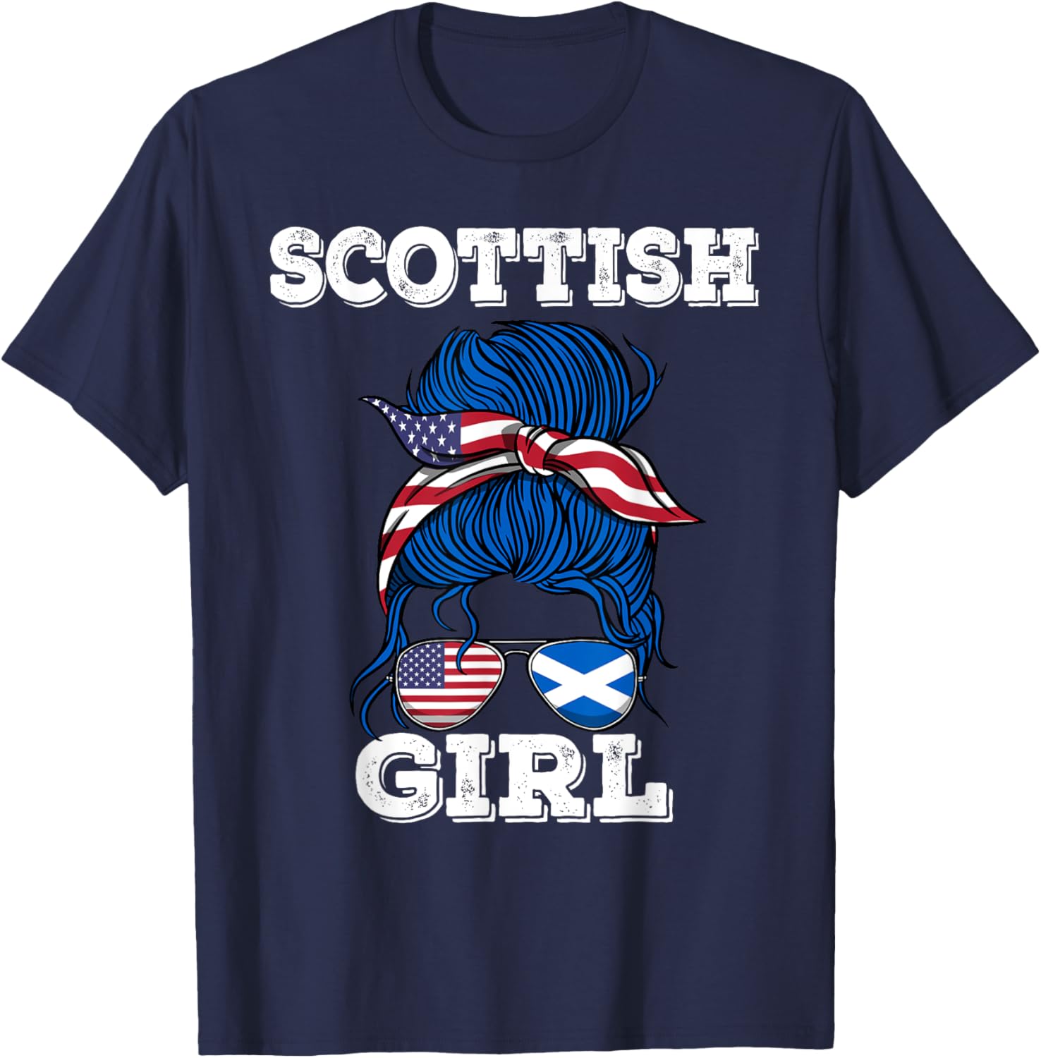 Scottish Girl Scotland Roots T-Shirt - T-Shirt | Navy
