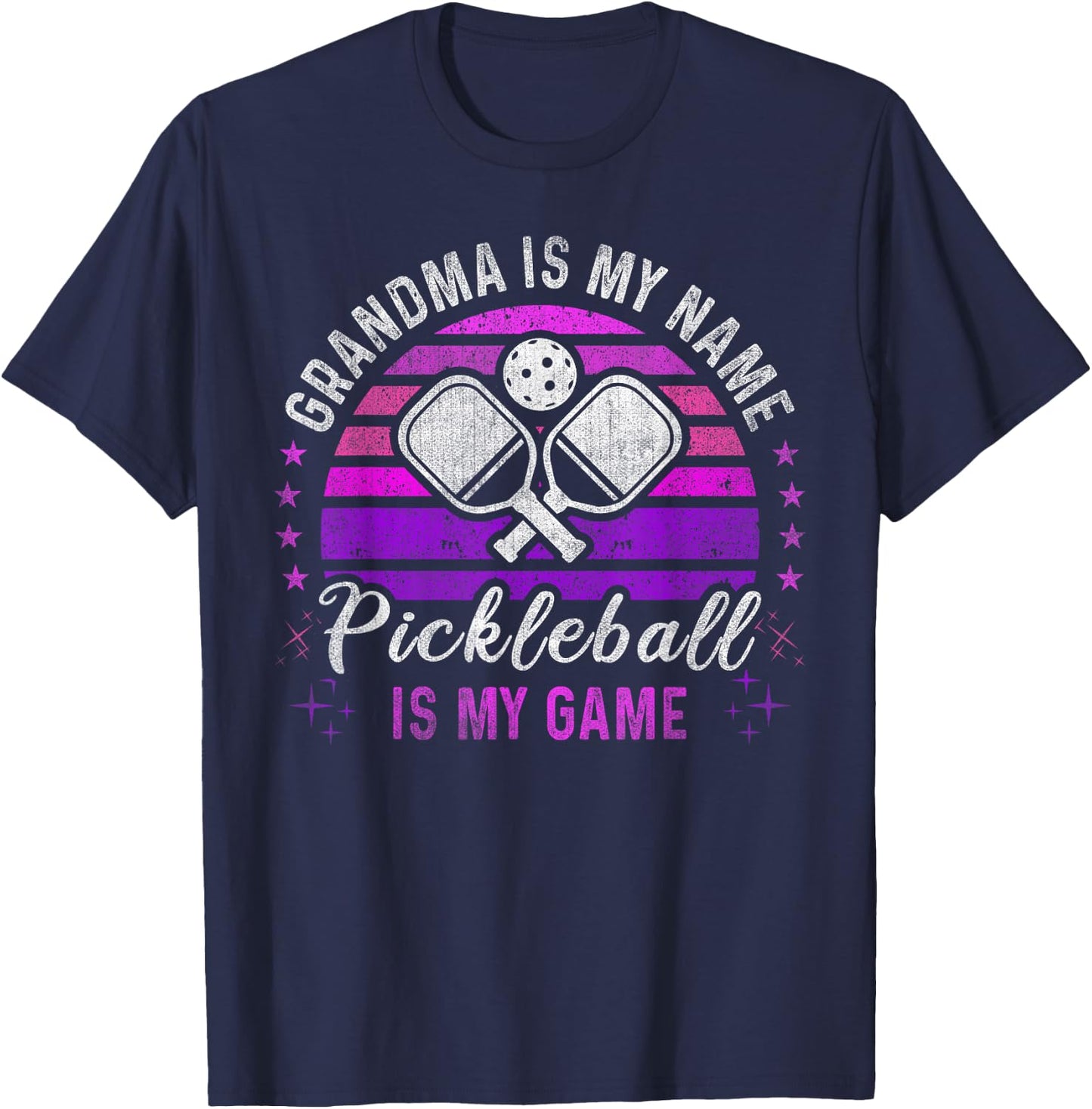 Grandma Is My Name Pickleball Is My Game Pickleball Grandma T-Shirt - T-Shirt | Navy