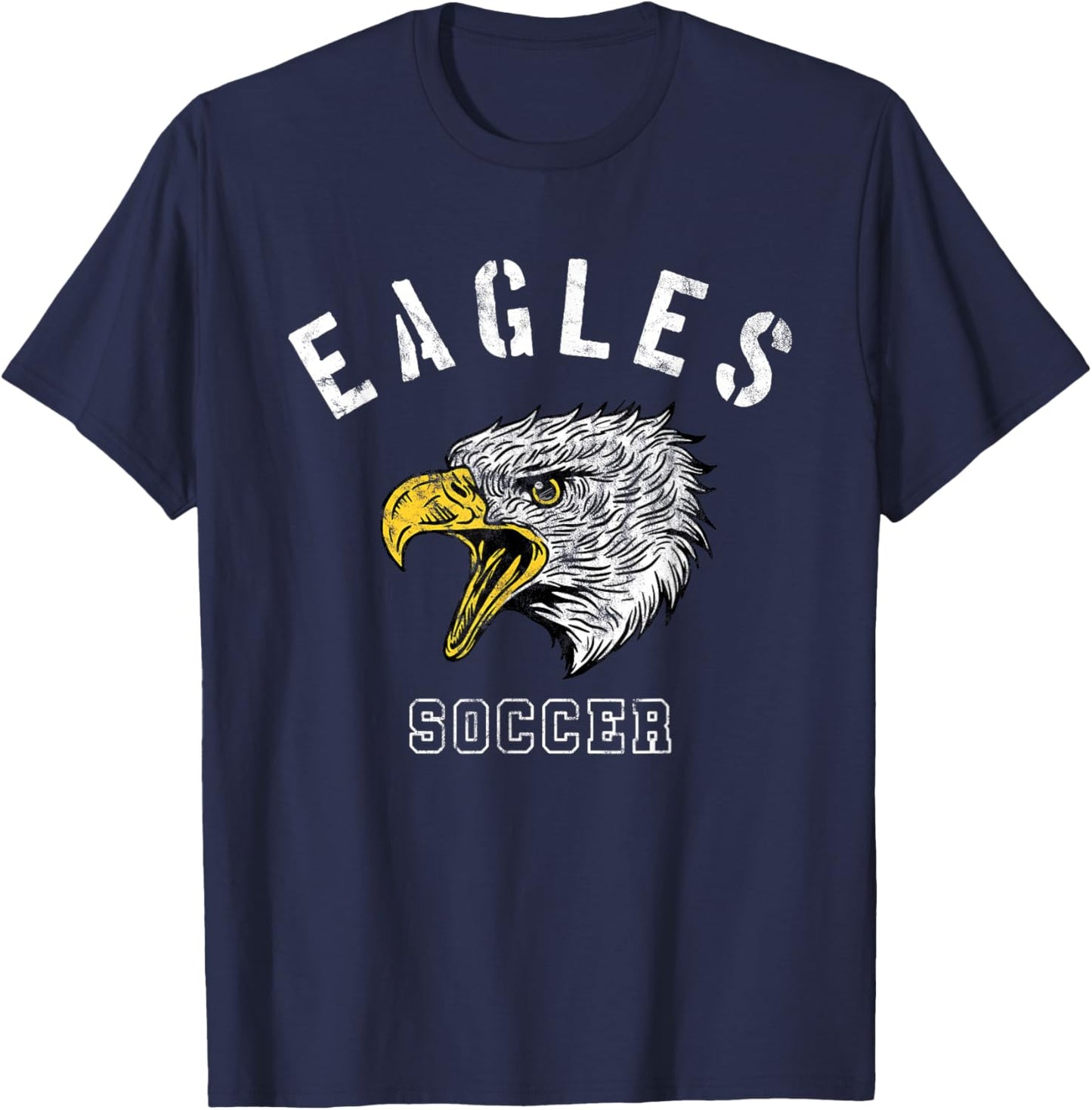 Eagles Soccer School Spirit Team Mascot Game Night T-Shirt - T-Shirt | Navy