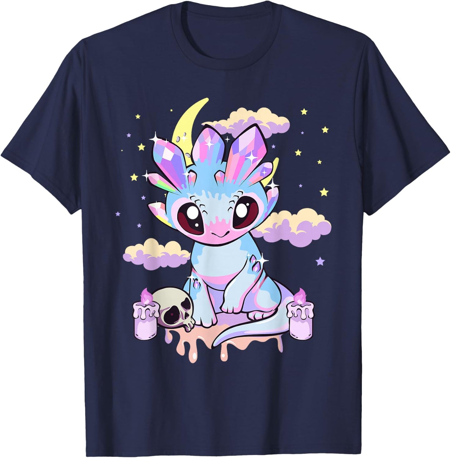Pastel Goth Kawaii Cute Crystal Dragon Girls Women T-Shirt - T-Shirt | Navy