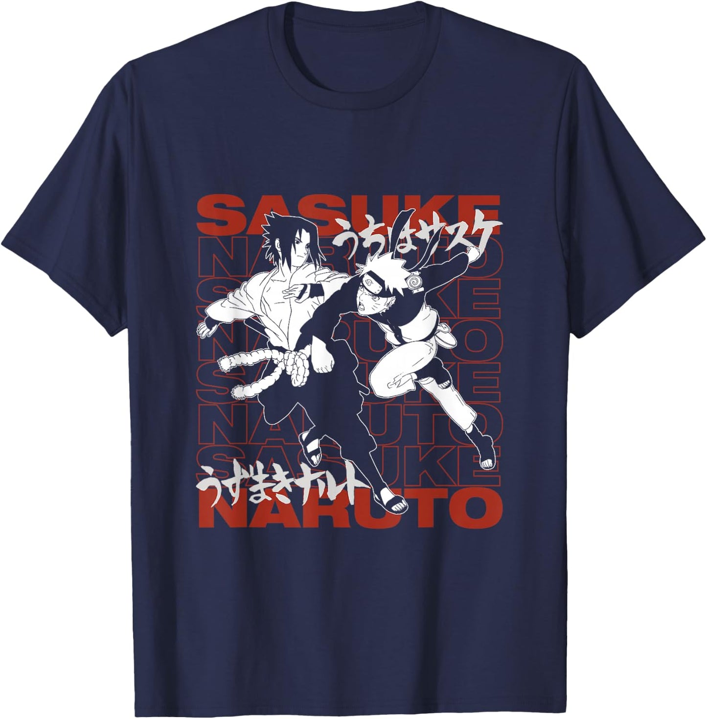 Sasuke Naruto Anime Cartoon Characters T-Shirt - T-Shirt | Navy