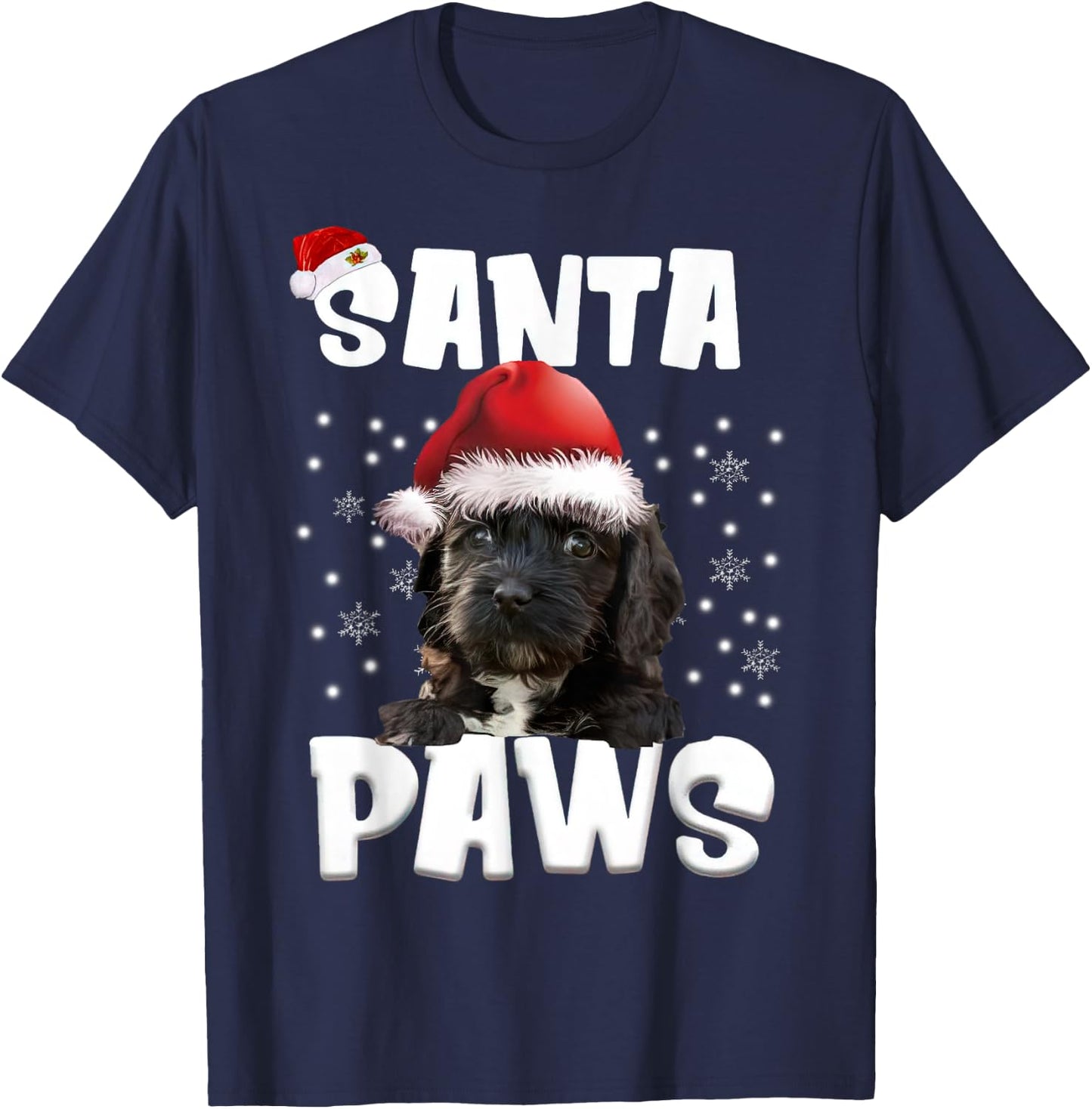 Funny Cockapoo Christmas Lights Tree Dog Lover Xmas T-Shirt - T-Shirt | Navy