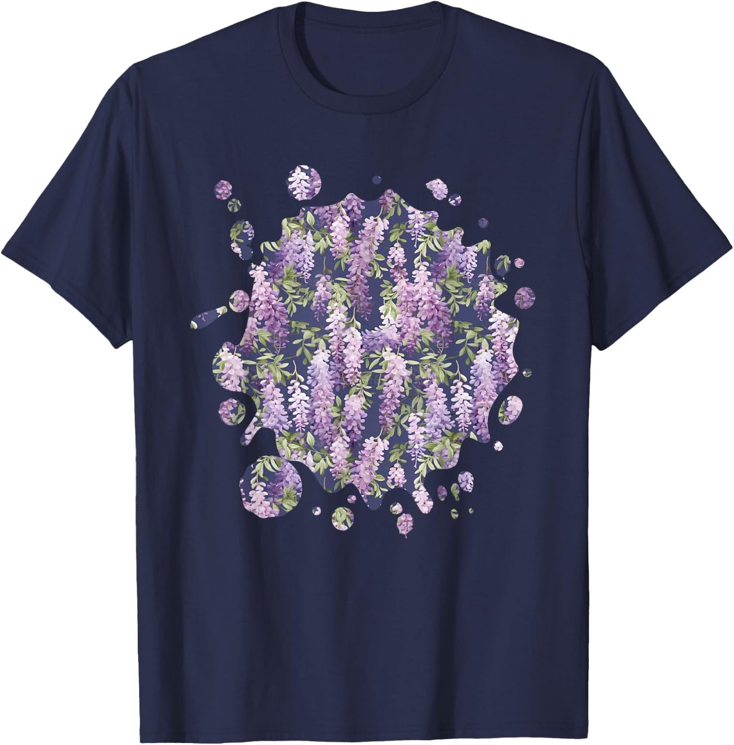 Cute Wisteria Inspired Flower Plant Lover Gardener women T-Shirt - T-Shirt | Navy