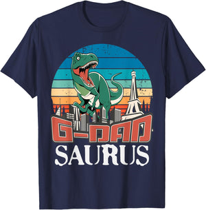 G-Dadsaurus T Rex Dinosaur G-Dad Saurus Family T-Shirt - T-Shirt | Navy