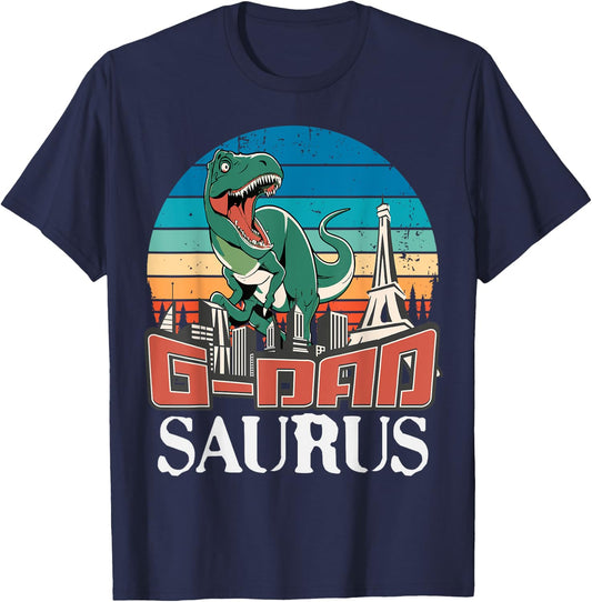 G-Dadsaurus T Rex Dinosaur G-Dad Saurus Family T-Shirt - T-Shirt | Navy