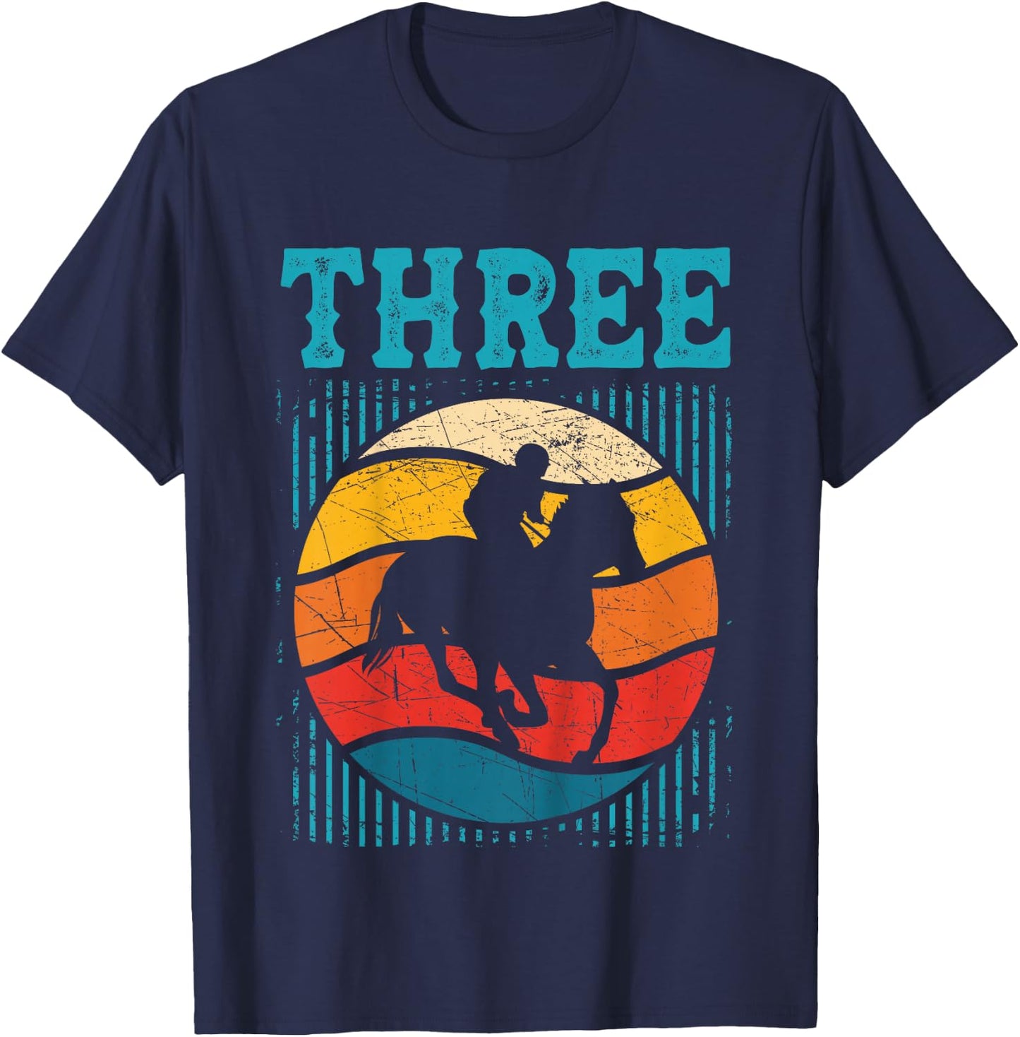 Kids 3rd Birthday Horse Rider Fan 3 Years old Girls Boys Kids T-Shirt - T-Shirt | Navy