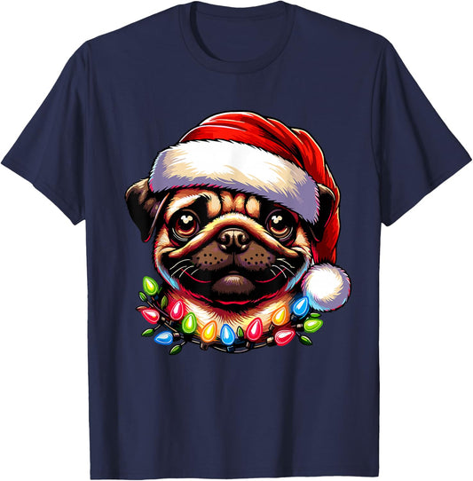 Dog Owner Xmas Men Women Favorite Pug Christmas T-Shirt - T-Shirt | Navy