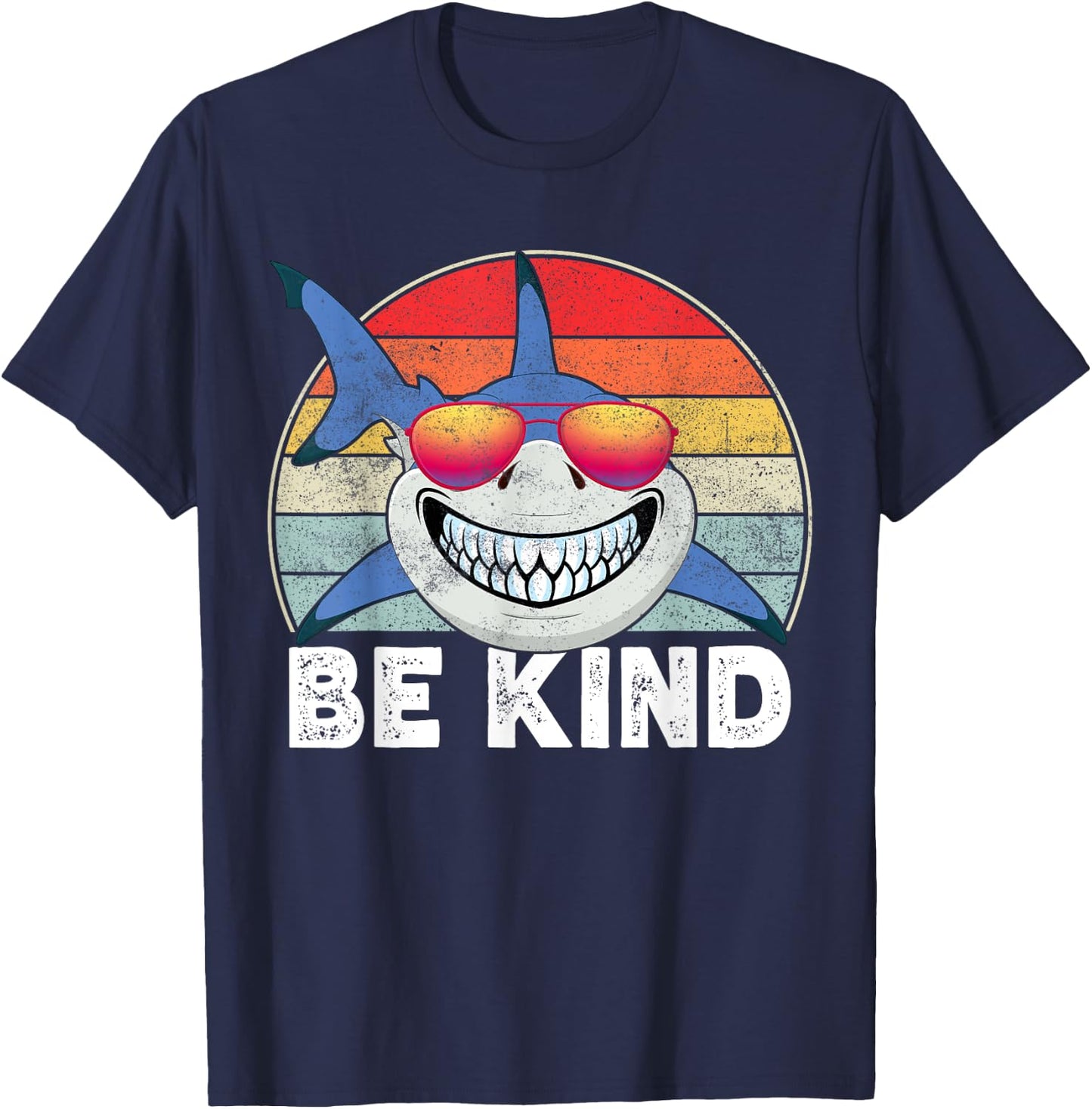 Be Kind Unity Day Orange Shark Kindness Anti Bullying Kids T-Shirt - T-Shirt | Navy