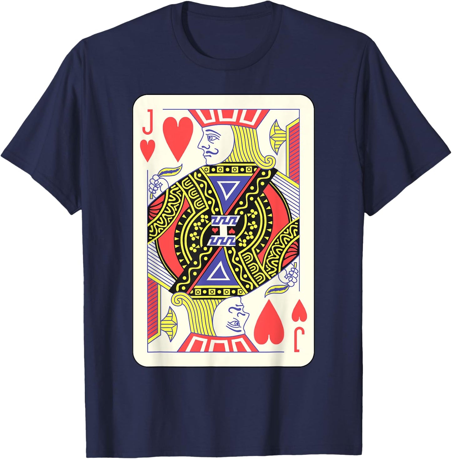 Jack of Hearts Playing Card | Couples Halloween Costume T-Shirt - T-Shirt | Navy