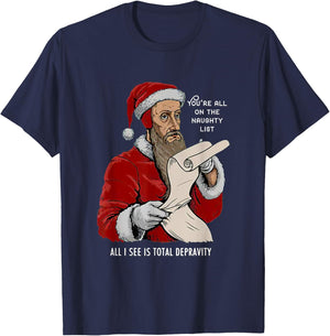 You Are All On The Naughty List Funny Christmas T-Shirt - T-Shirt | Navy