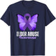Elder Abuse Awareness Month Purple Butterfly Ribbon T-Shirt - T-Shirt | Navy