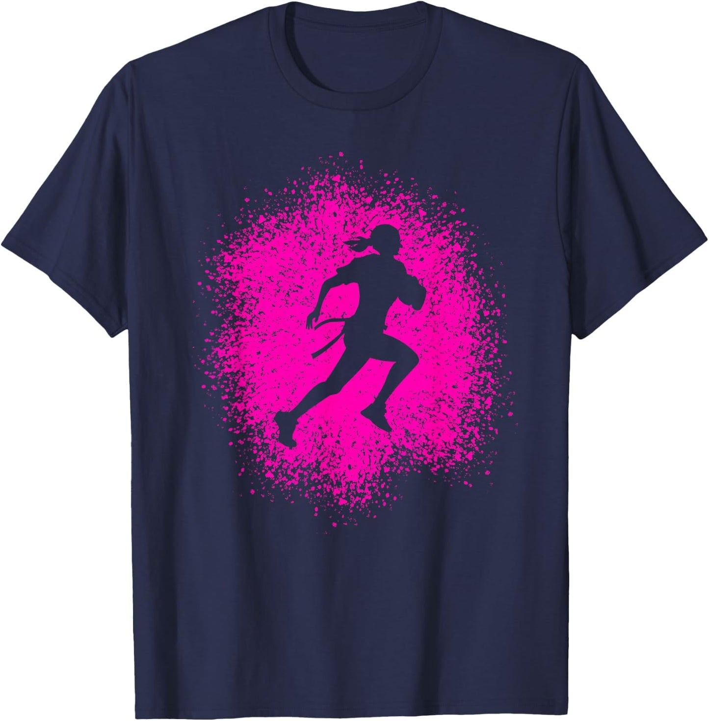 Flag Football Player Women Girls Children T-Shirt - T-Shirt | Navy