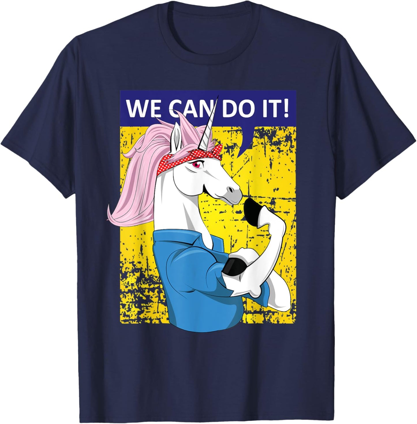 We can do it Rosie the Riveter Unicorn Gifts T-Shirt - T-Shirt | Navy