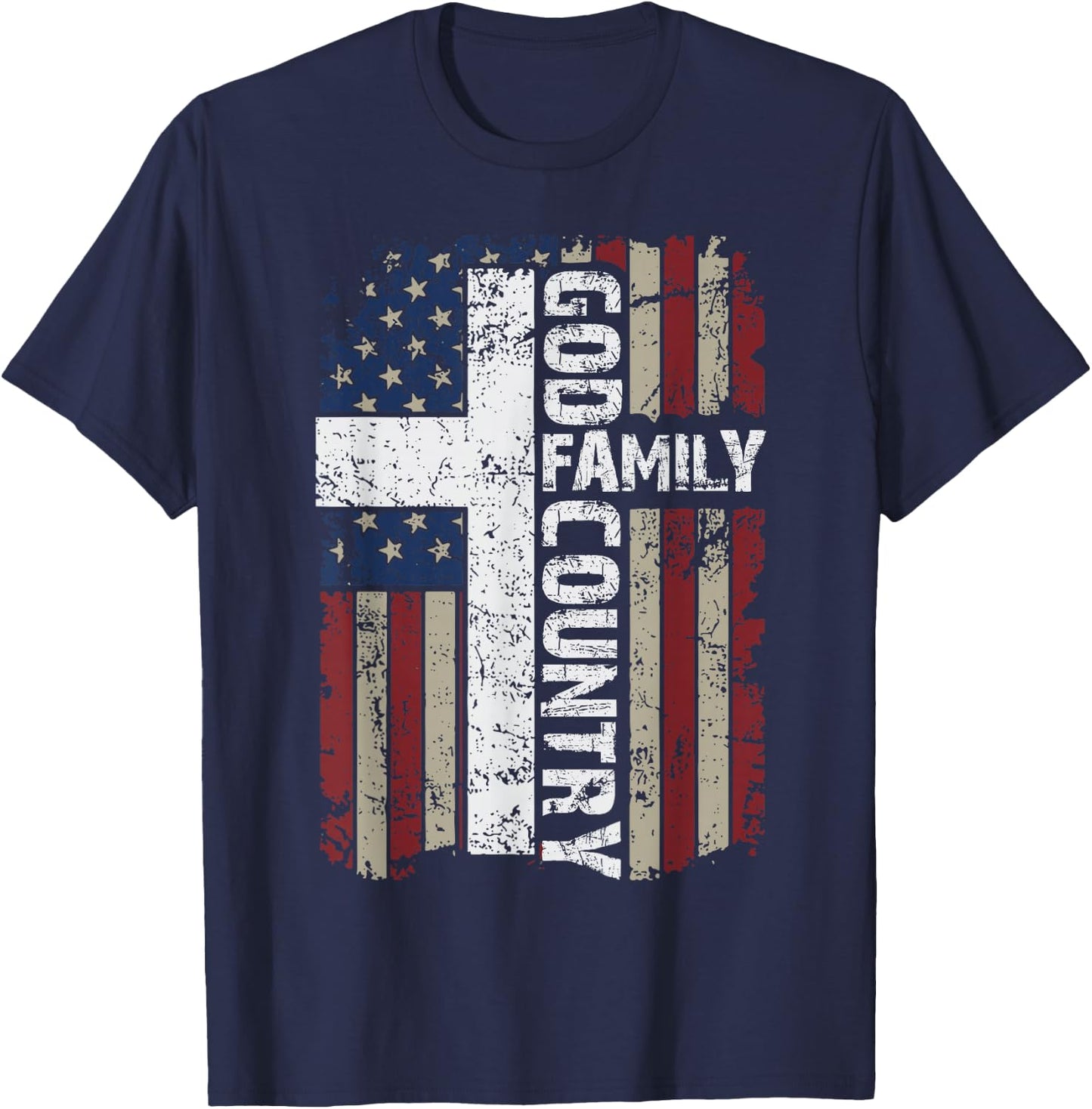 God Family Country Freedom Patriotic Country Music Lover Men T-Shirt - T-Shirt | Navy